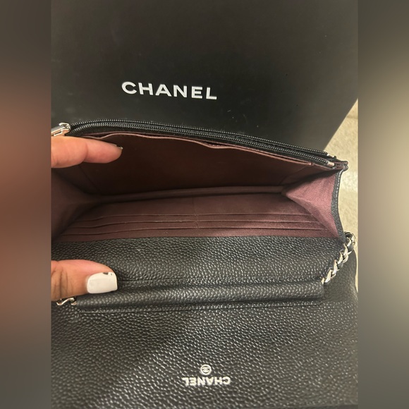 Chanel Black Caviar Wallet on Chain with Silver Hardware - Picture 9 of 14